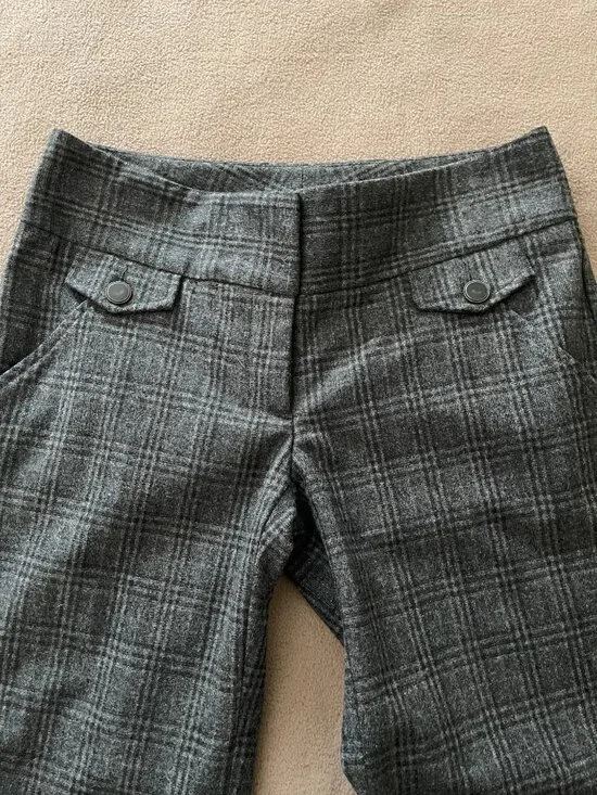 *AMAZING* Y2K 2004 Development by Erica Davies Plaid Wide Leg Pants Grey Size 2 - Picture 4 of 8